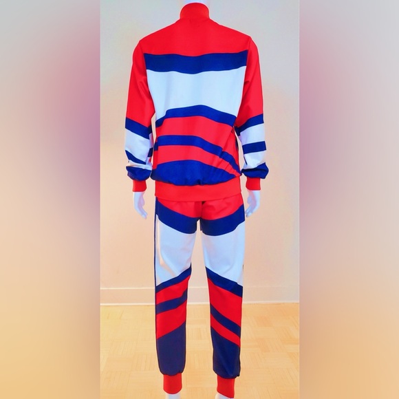 Le Tigre Abington Tracksuit Joggers Sweatpants Pants Navy Red (Pants Only) - Picture 3 of 11